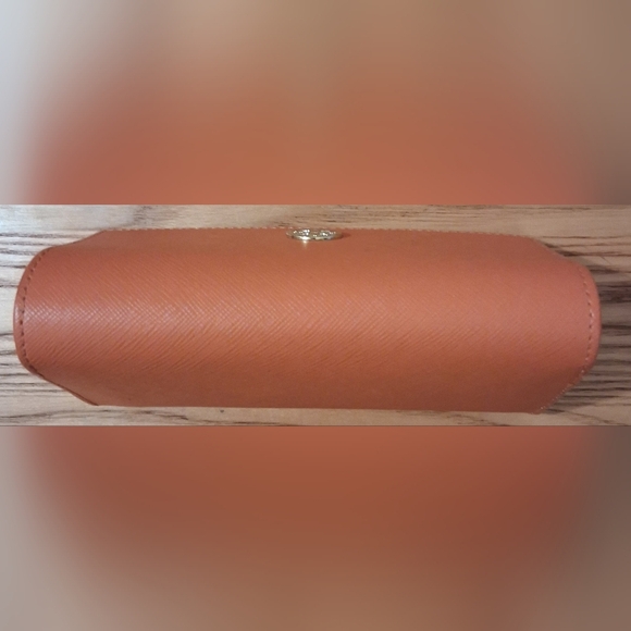 EUC Tory Burch Hard Orange Saffiano Leather & Silk Sleeve Glasses Sunglass Cases - Picture 4 of 11